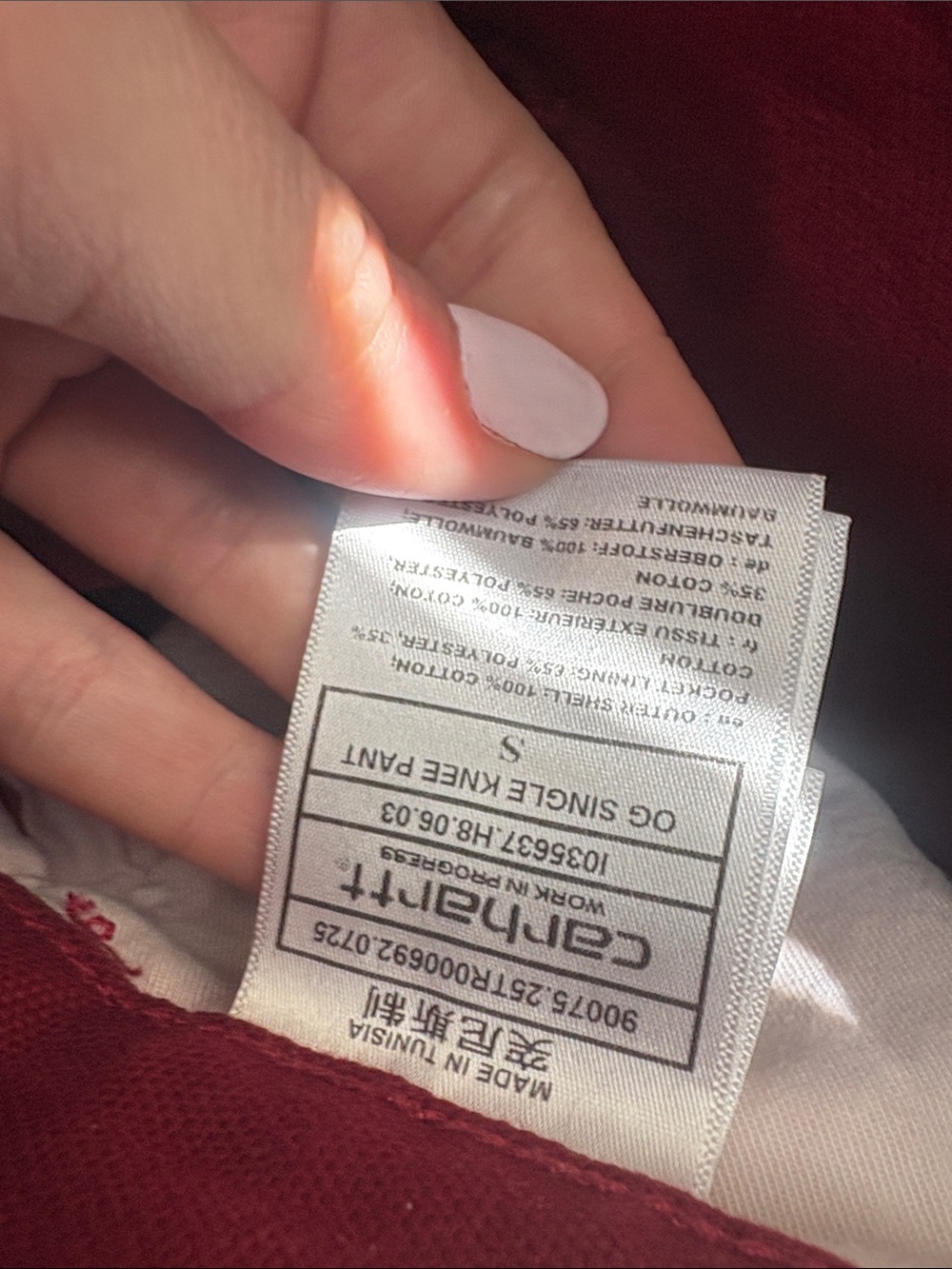 Carhartt WIP Women's Wide-Leg Jeans in Deep Red - Picture 3 of 3